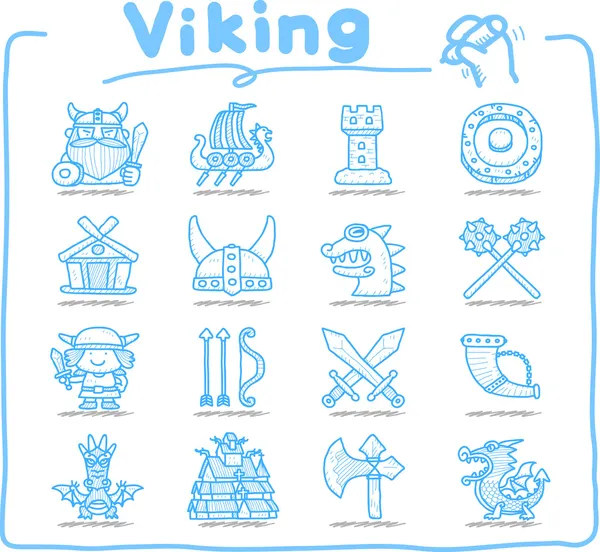 Viking icons set — Stock Vector