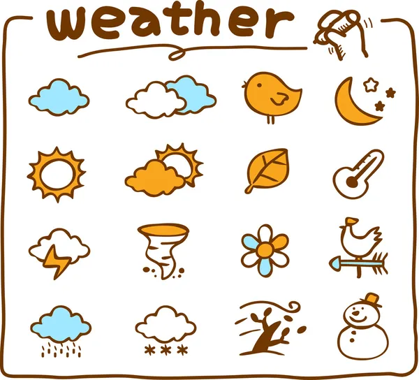 Väder ikoner — Stock vektor