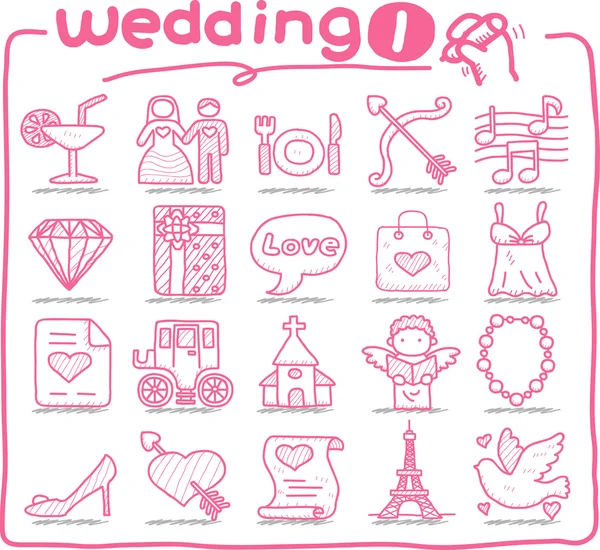 Svatební ikony — Stockový vektor