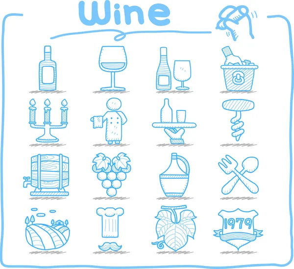 Conjunto de iconos de vino — Vector de stock