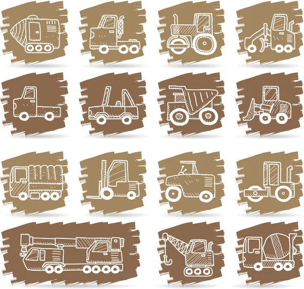 Иконки автомобилей и грузовиков — стоковый вектор
