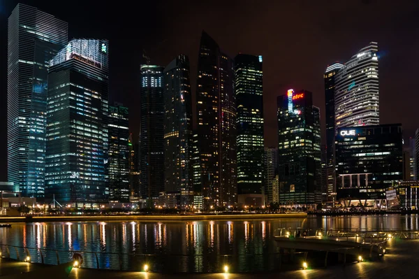 Singapore Skyline by Night — Stock Photo, Image