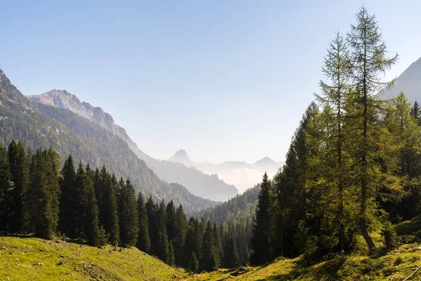 Una Bella Vista Dal Passo Lanzenpass 1557M Altezza Sulle Alpi — Foto Stock