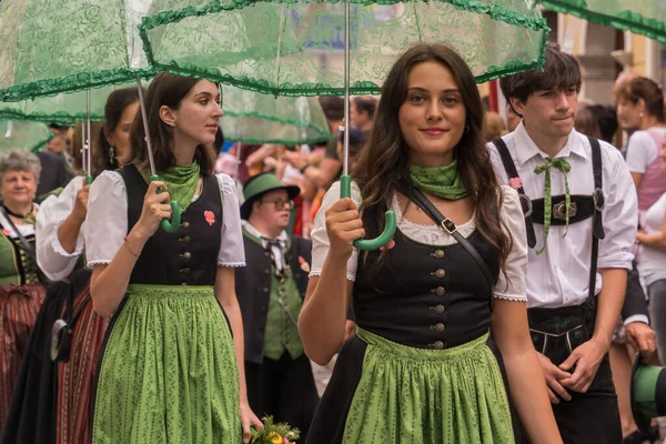 Villach Austria August 2022 Participants Italy Enjoy Procession Villacher Kirchtag — Zdjęcie stockowe