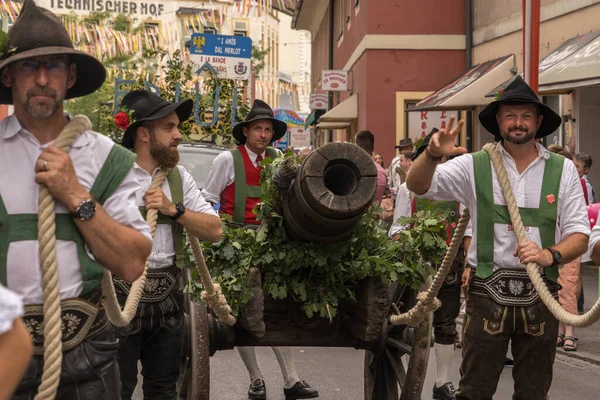 Villach Austria August 2022 People Enjoy Procession Villacher Kirchtag Largest — Stock Photo, Image