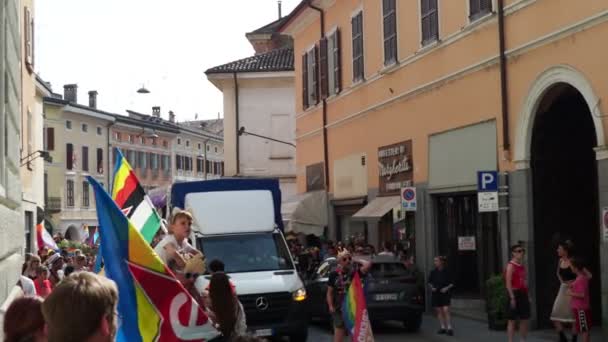 Cremona Pride Uma Cidade Arco Íris Toda Comunidade Celebrar Orgulho — Vídeo de Stock