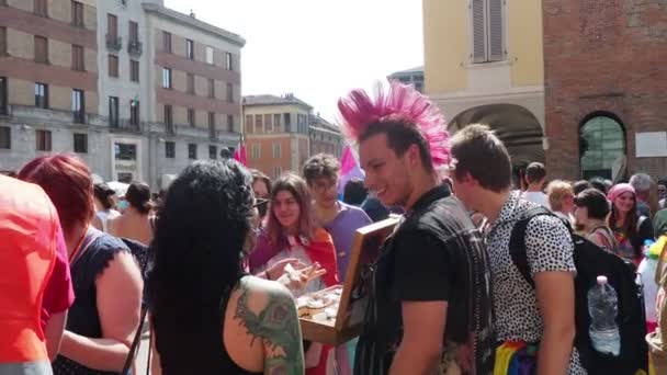 Cremona Pride Uma Cidade Arco Íris Toda Comunidade Celebrar Orgulho — Vídeo de Stock