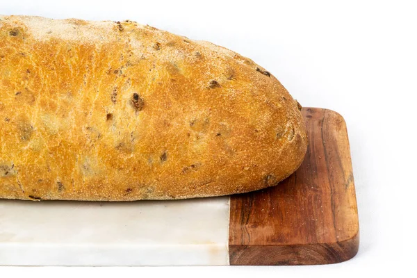 Ελιά Ψωμί Ελιάς Ψωμί Ολόκληρες Ελιές Λευκό Φόντο — Φωτογραφία Αρχείου