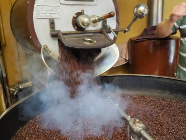 Kosta Rika 'daki biyolojik etik tarımdan çiğ yeşil kahve çekirdekleri İtalya' daki Denti Torrefazione 'de kızartıldı.