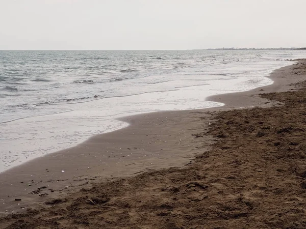 Einsame Landschaft Späten Nachmittag Strand Von Brussa Venetien Italien — Stockfoto