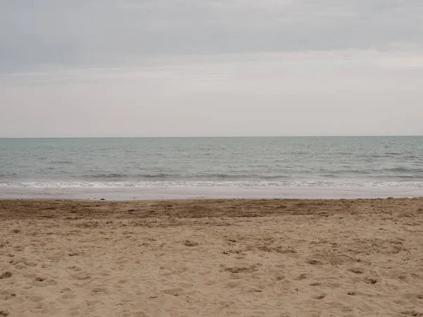 Einsame Landschaft Späten Nachmittag Strand Von Brussa Venetien Italien — Stockfoto