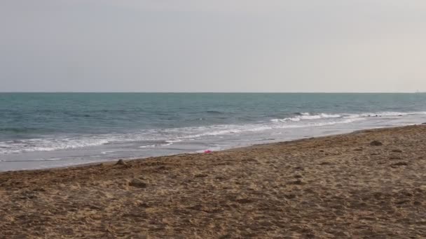Хвилі Розслаблення Пляжі Брусса Венето Італія Валлевеккія — стокове відео