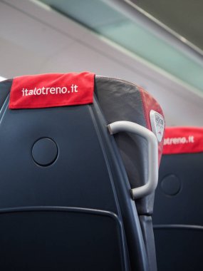 İtalya 'da Nuovo Trasporto Viaggiatori NTV' nin yüksek hızlı treninin içi