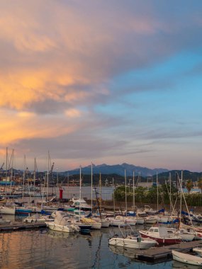 Panoramic view of La Spezia at sunset