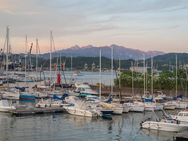 Panoramic View Spezia Harbour Sunset — ストック写真