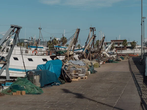 Fishermen Boats Harbour Spezia Italy — Fotografia de Stock