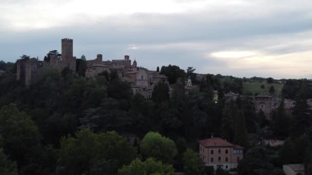 Castellarquato Piacenza Emilia Romagna Ιταλία Πανοραμική Θέα — Αρχείο Βίντεο