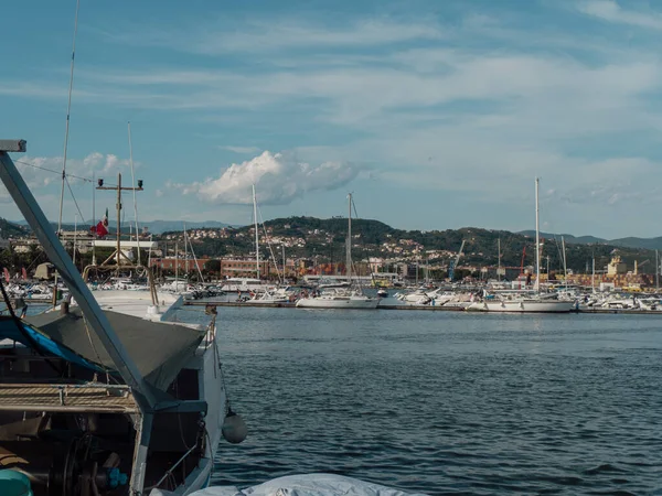 Fishermen Boats Harbour Spezia Italy — ストック写真