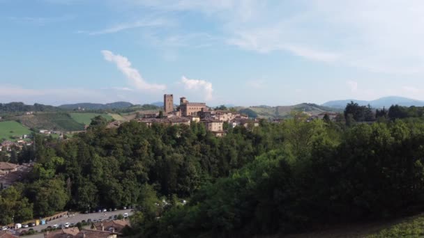 Castellarquato Piacenza Emilia Romagna Ιταλία Πανοραμική Θέα — Αρχείο Βίντεο