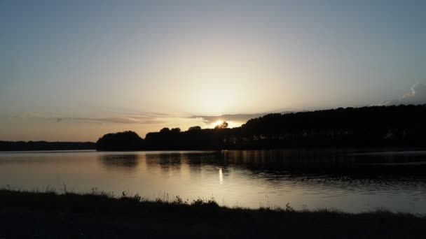 Панорама Заходу Сонця Річці — стокове відео