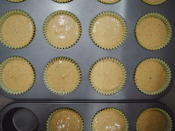 group of cupcakes cooking in a professional kitchen lab