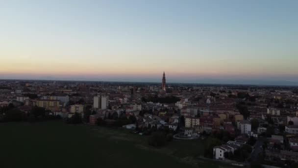 Luftaufnahmen Von Cremona Bei Sonnenuntergang — Stockvideo