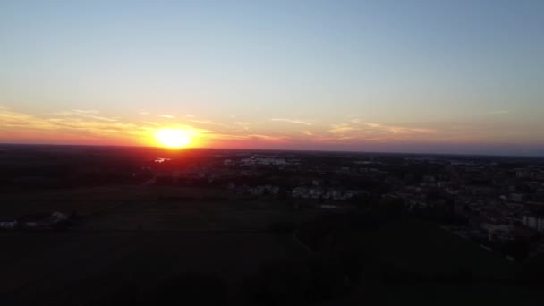 Flygbilder Cremona Vid Solnedgången — Stockvideo