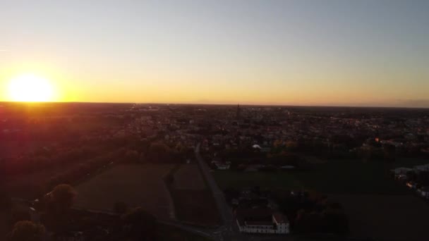 Cremona Panorama Escénico Desde Arriba — Vídeos de Stock