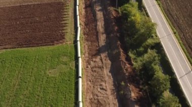 Ülkedeki sulama kanalının insansız hava aracı görüntüleri