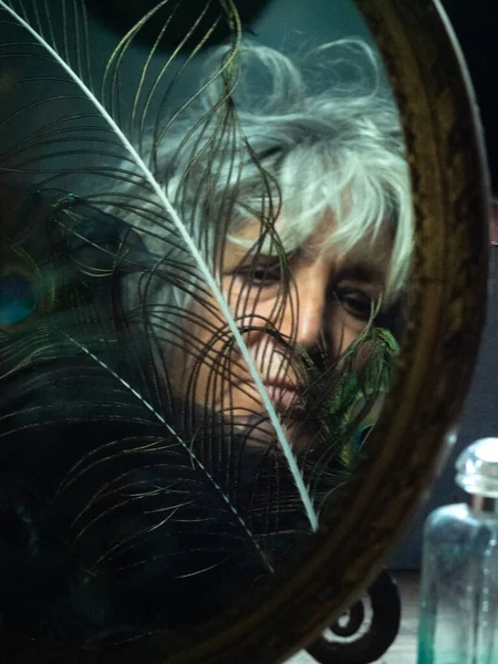 evil woman at night evil dressing wraith spirit theme at the mirror