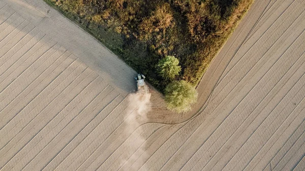Drone Pousse Paysage Vidéo Terres Agricoles Culture Aliments Naturels Sains — Photo