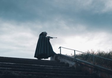 Sınırı koruyan asker - savaş zamanı konsepti