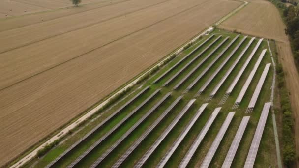 Tarım Çiftliğindeki Güneş Panelleri Temiz Elektrik Enerjisi Yaratmak Için Güneş — Stok video
