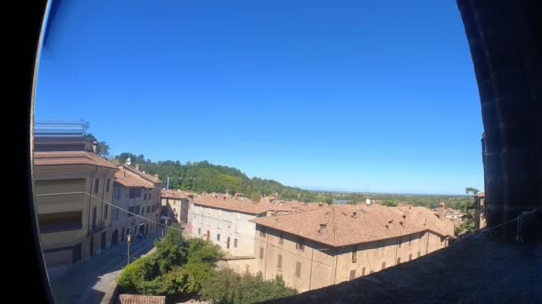 Ventana Pov Una Ciudad Medieval Lapso Tiempo — Vídeos de Stock