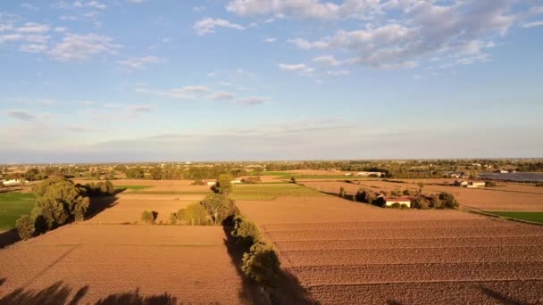 Drönare Flyger Över Padanslätten Norra Italien — Stockvideo