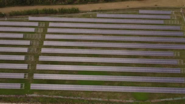 Paneles Solares Finca Agrícola Con Iluminación Solar Para Crear Energía — Vídeo de stock