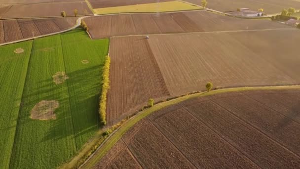 Drohne Fliegt Über Padan Ebene Norditalien — Stockvideo