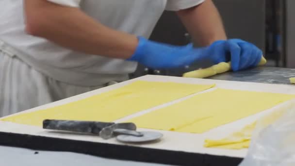 Γυναίκα Που Ετοιμάζει Ζυμαρικά Tortelli Stuf Στη Γαστρονομία — Αρχείο Βίντεο