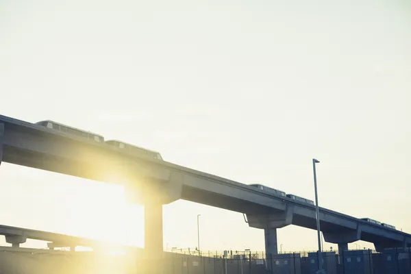 Sky trains traveling on rails to Phoenix Airport — Stock Photo, Image