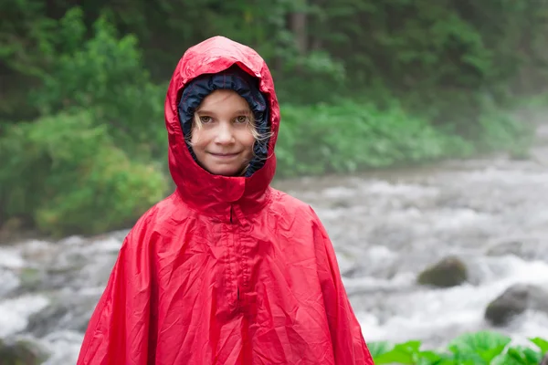 Little girl in raincoat — Stock Photo, Image