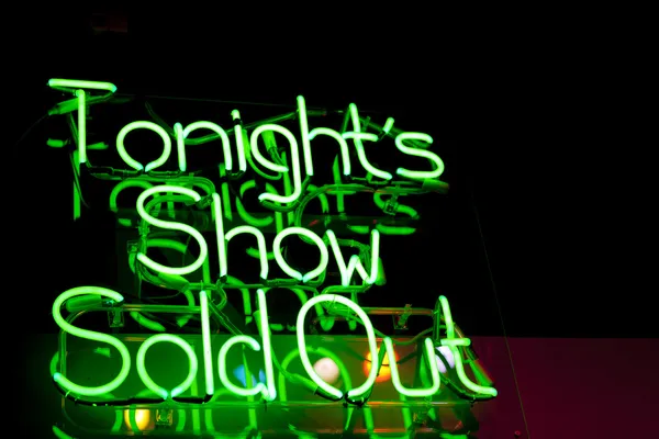 Show de hoje à noite Vendido Neon — Fotografia de Stock