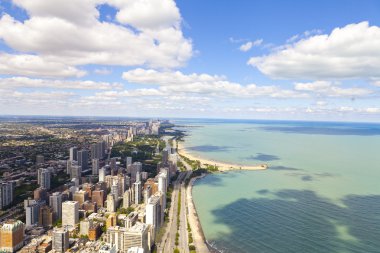 Chicago lake shore sürücü havadan görünümü