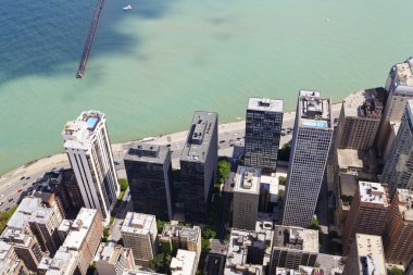 Chicago lake shore sürücü havadan görünümü