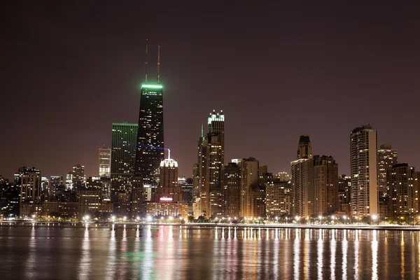 Chicago downtown, gece — Stok fotoğraf