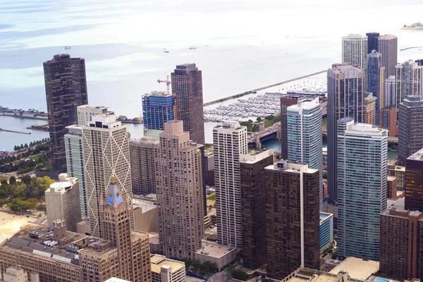 Luchtfoto van chicago downtown — Stockfoto