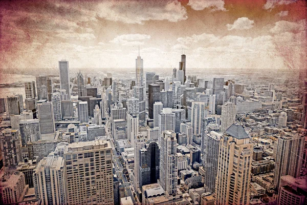 Chicago - Vecchio disegno di cartolina — Foto Stock