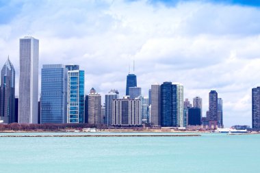 Chicago downtown fırtınalı gökyüzü ile