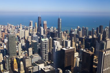 Chicago şehir merkezine (havadan görünümü)