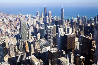 Chicago şehir merkezine (havadan görünümü)