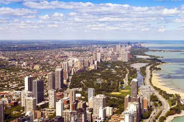 Chicago Innenstadt Luftaufnahme — Stockfoto